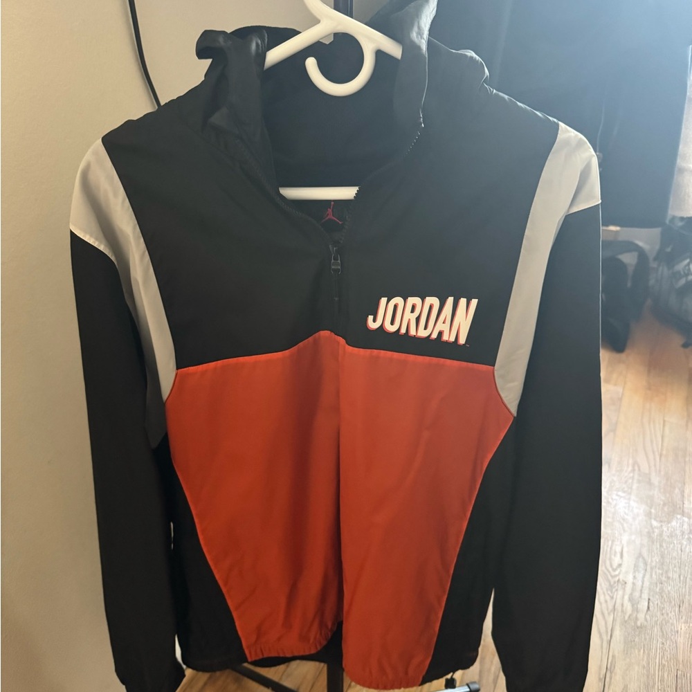Jordan Black and Orange Windbreaker Jacket